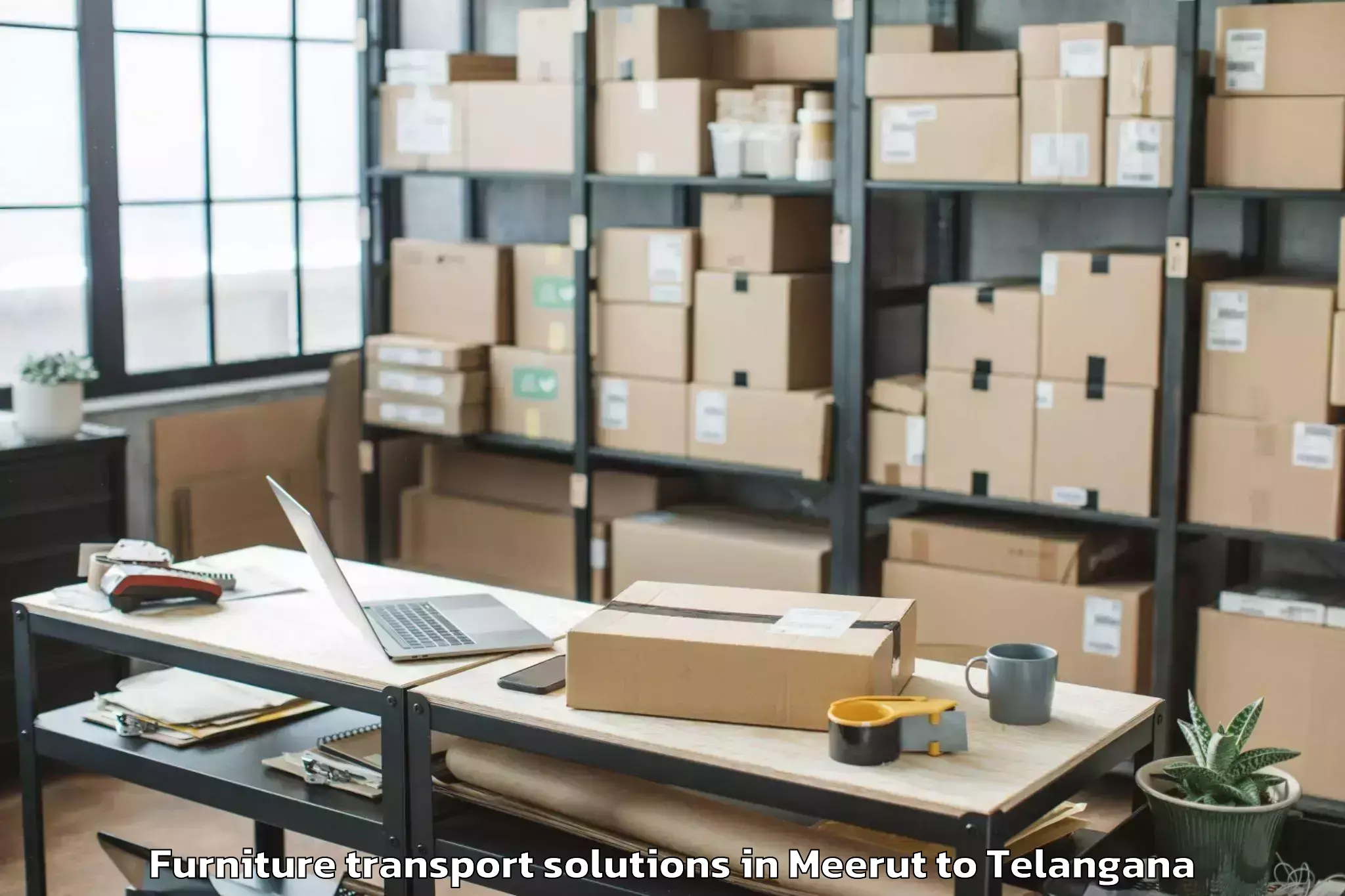 Trusted Meerut to Balanagar Furniture Transport Solutions